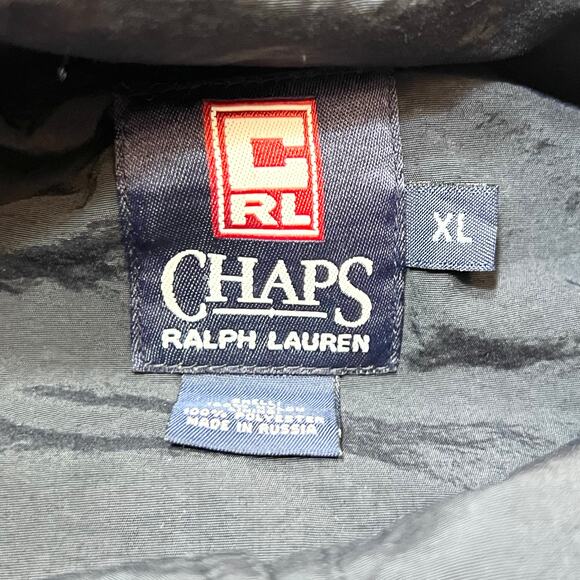 Vintage Chaps Ralph Lauren Windbreaker Jacket Men XL Nylon Quarter Zip Hooded - Picture 6 of 6